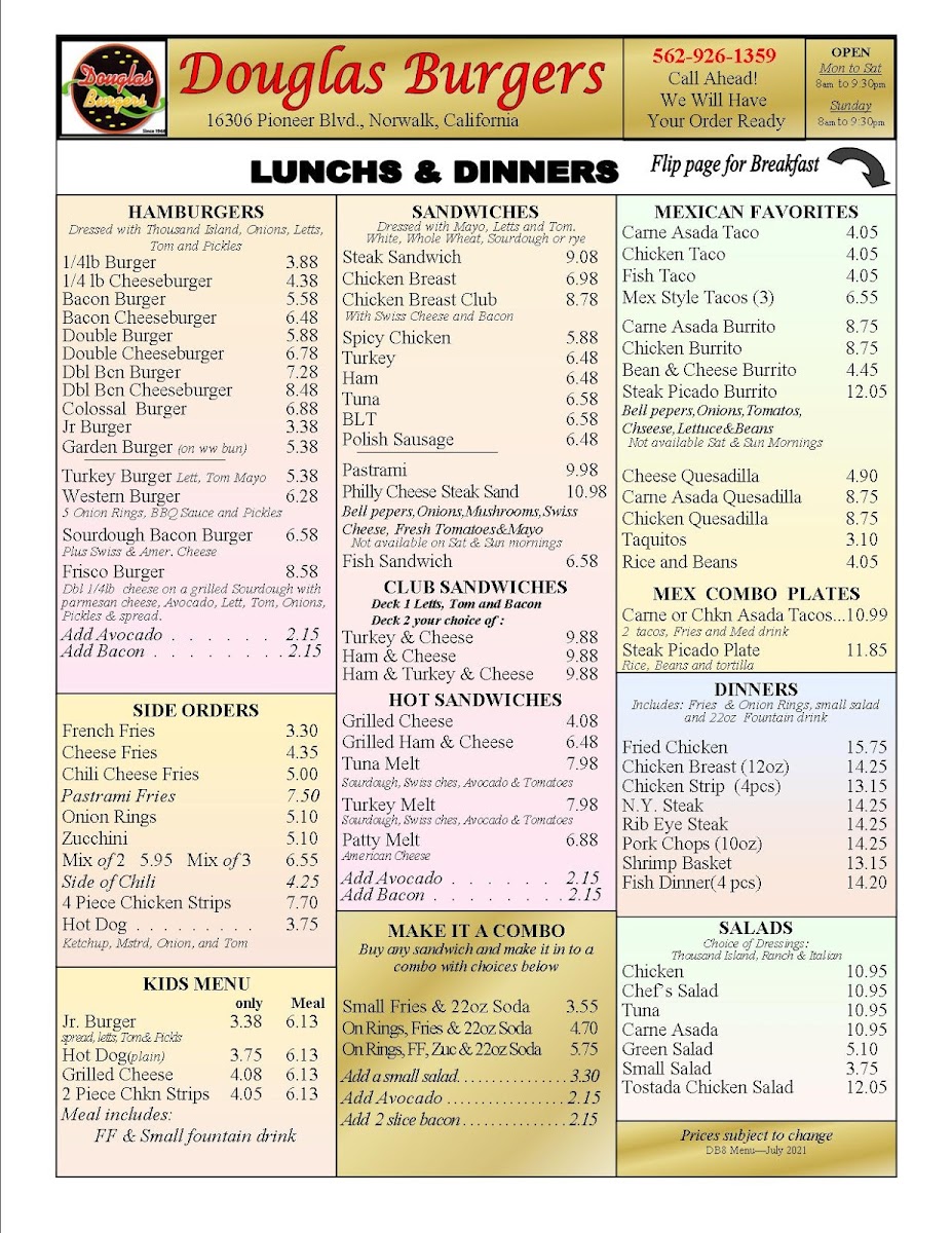 Douglas Burgers #8 Menu - Image 3