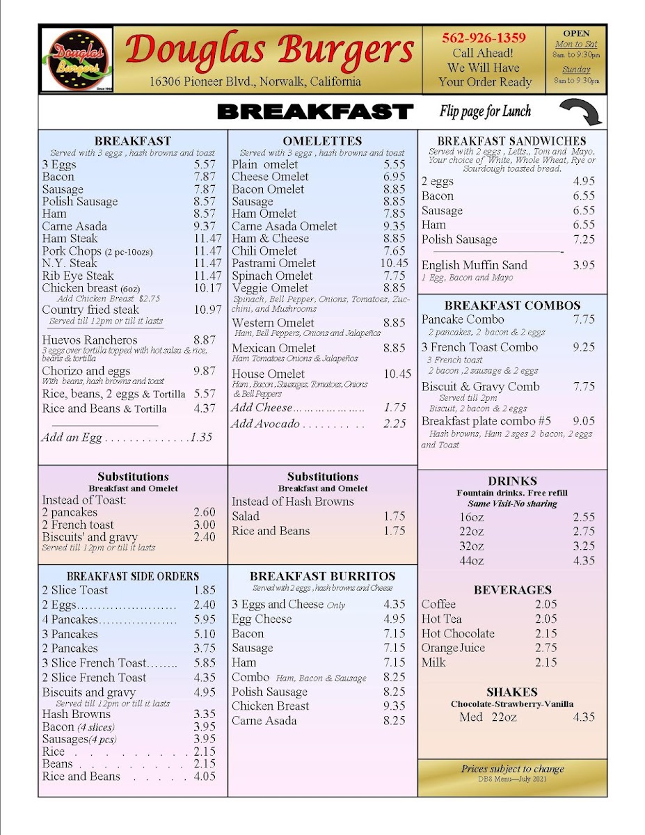 Douglas Burgers #8 Menu - Image 4